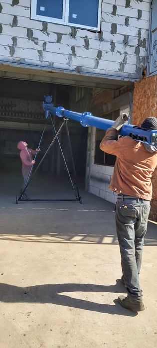 Шнек с подборщиком зернаØ159*10м*380В, винтовой конвейер, погрузчик