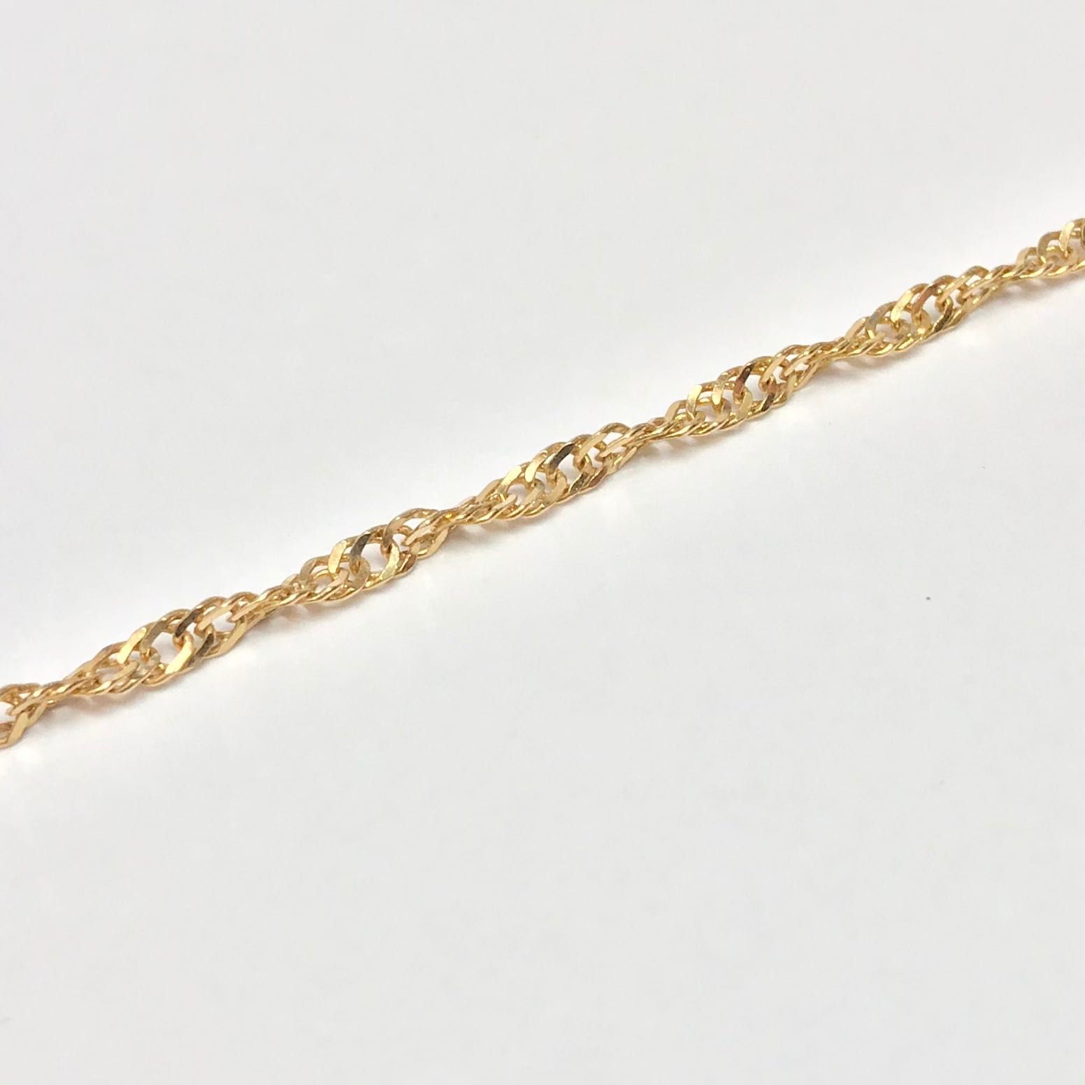 Złoty ŁAŃCUSZEK damski 14K splot SINGAPUR 46cm CUD