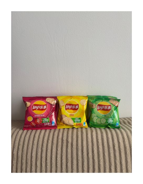Чіпси Lay’s , азіатскьий снек Латіао , Бульдак , кислі цукерки