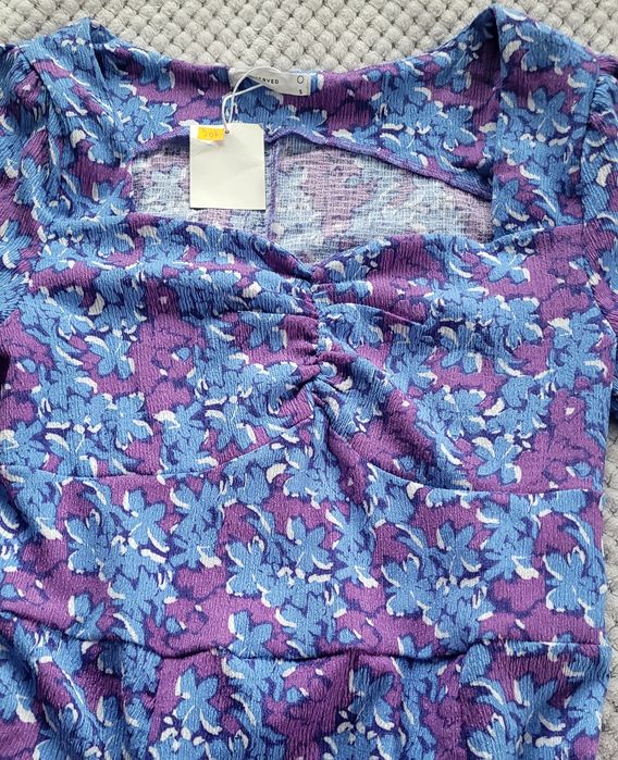 Hit Nowa prześliczna sukienka midi z długimi rękawami kwiatowy print S