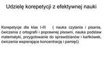 Korepetycje klasy I-III