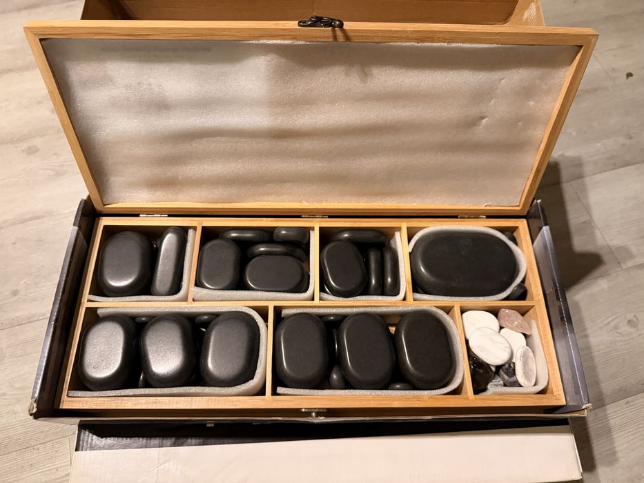 Zestaw do masazu goracymi kamieniami+podgrzewacz Habys