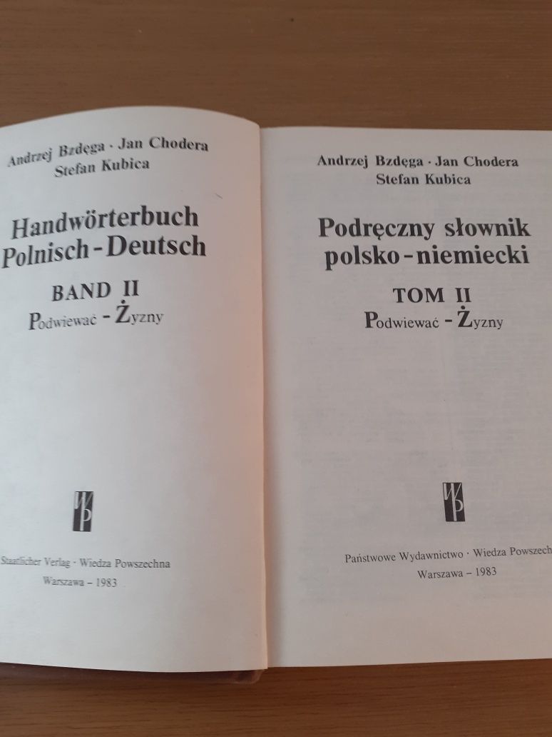 Podręczny słownik  polsko niemiecki 2 tomy 1983rok