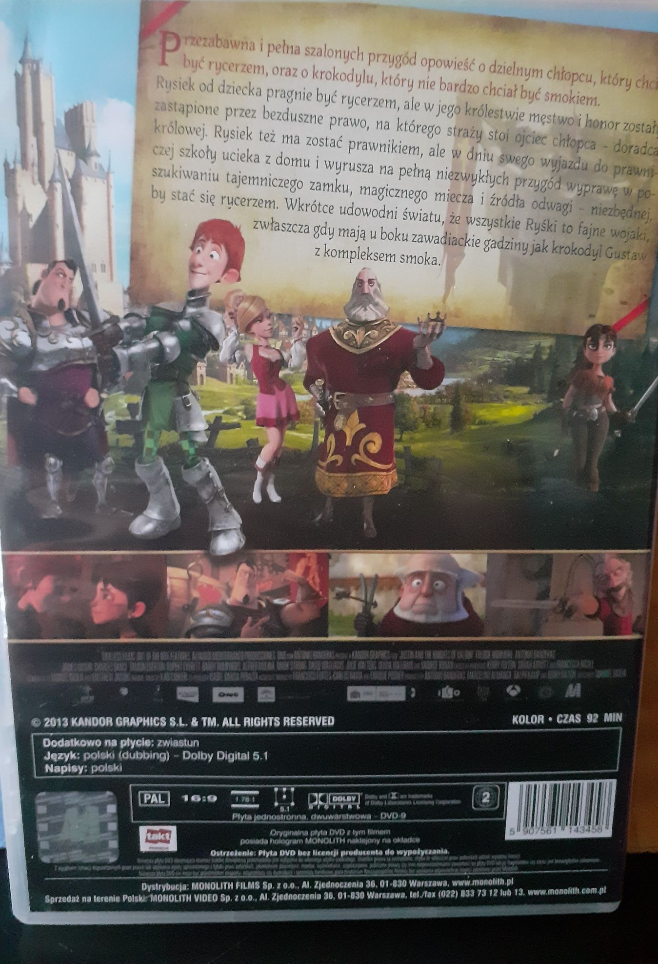 Bajka dla dzieci film dvd Rysiek Lwie Serce