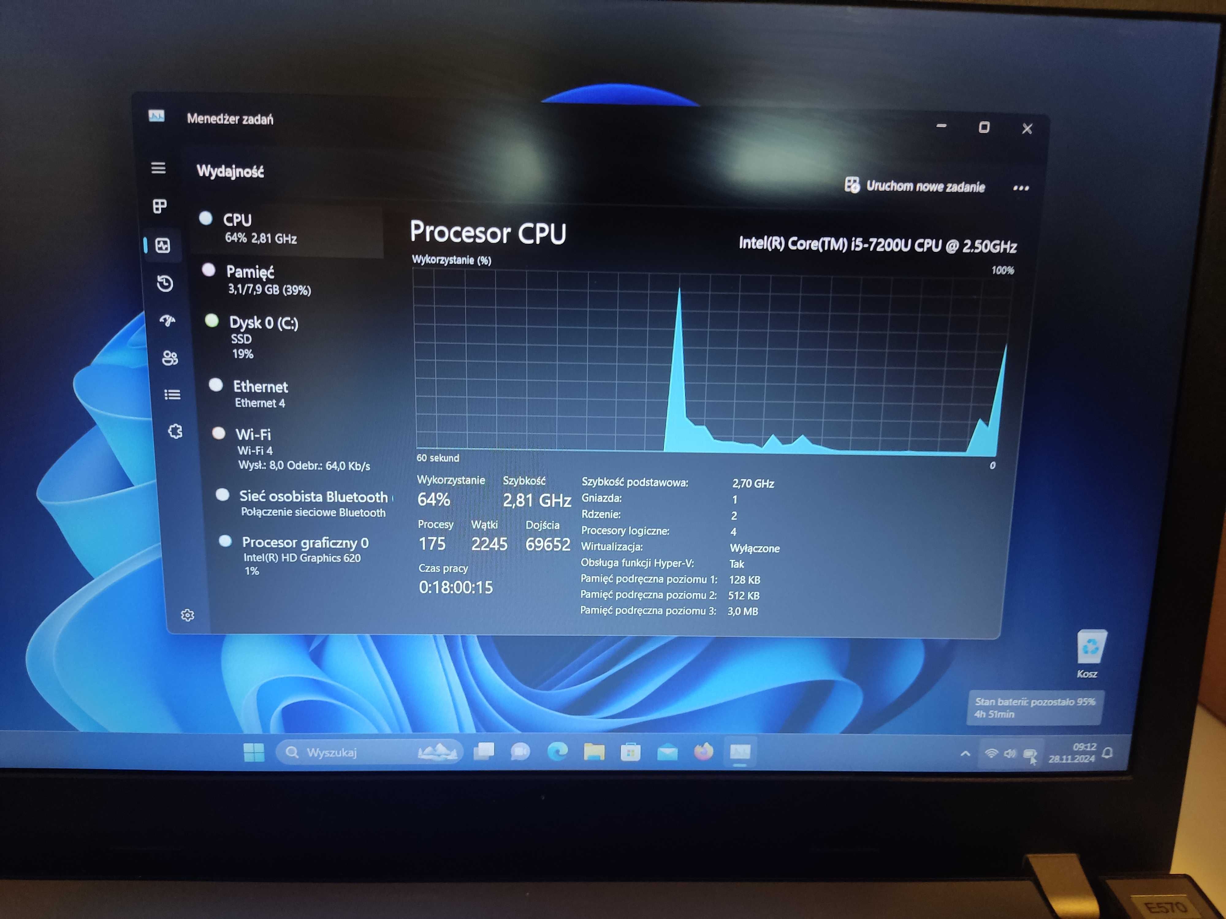 Lenovo ThinkPad E570 Intel Core i5 8 GB / 240GB,SSD Win.11Pro  DVD HD