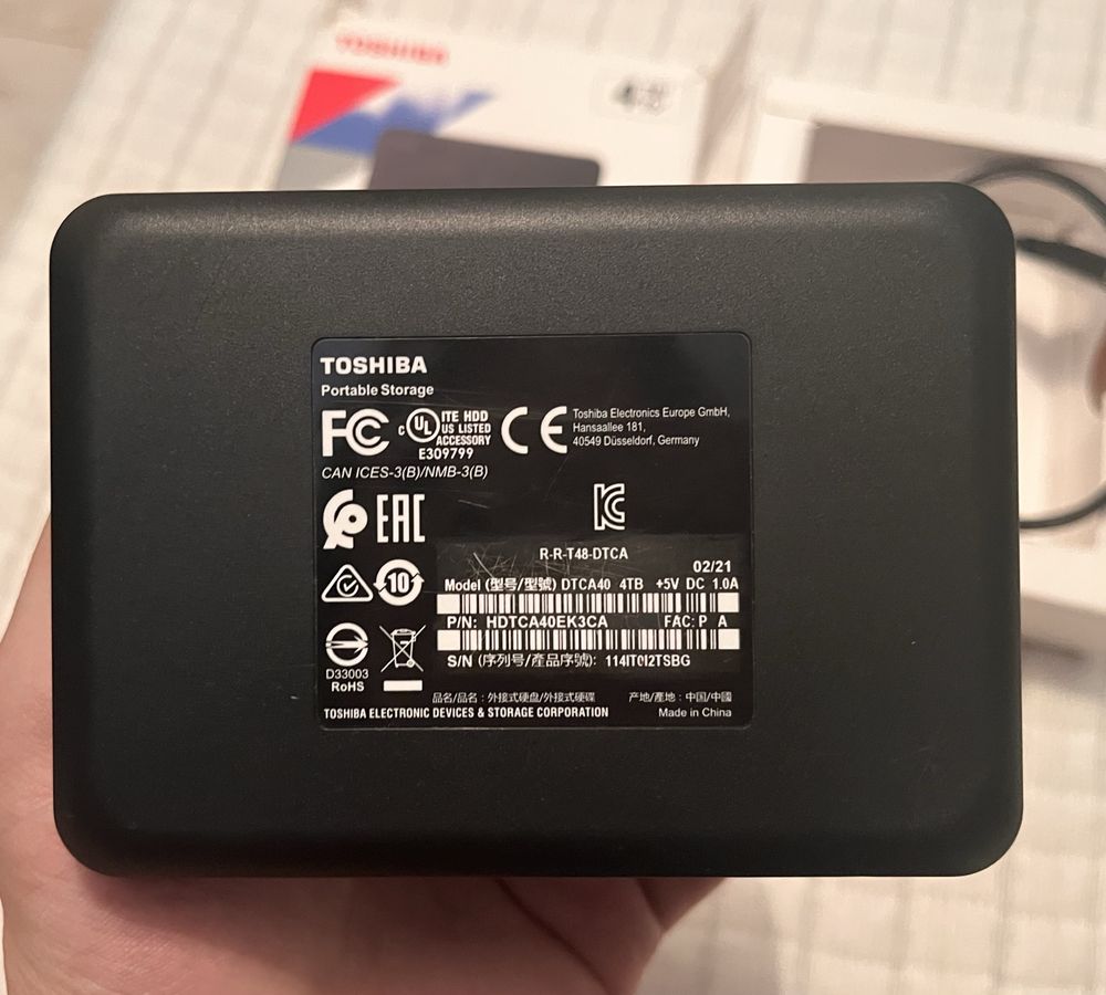 Disco Externo HDD TOSHIBA 4TB (memória externa)
