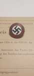 Militaria de Trincheira III Reich PIn NSDAP e Certificado