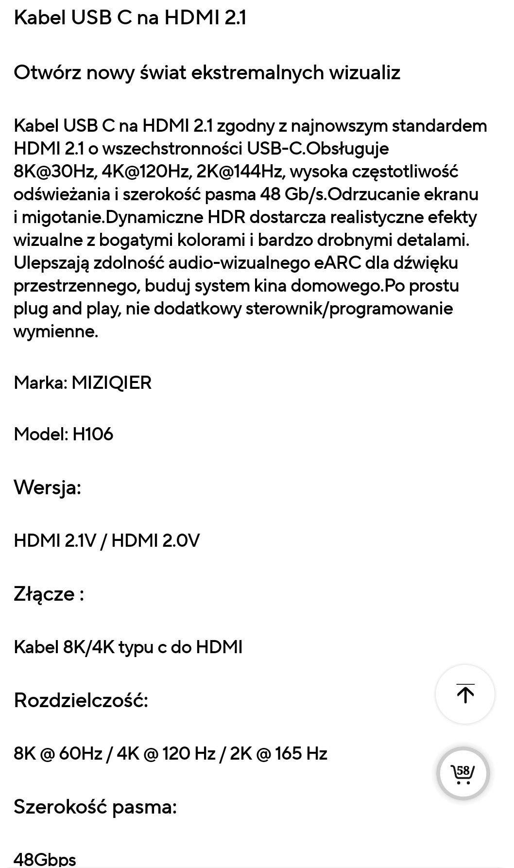 Kabel USB c do HDMI