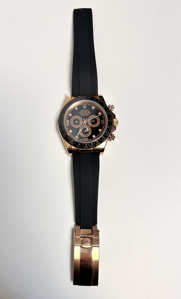 Zegarek Rolex Złoty z Czarnym Paskiem Automat NOWY
