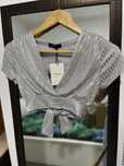 Top prateado festivo, bershka