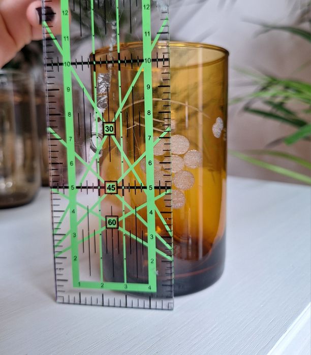 Szklanki 3 szt z bursztynowego szkła PRL