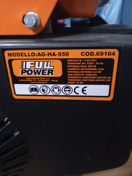 Генератор 800 W Італія