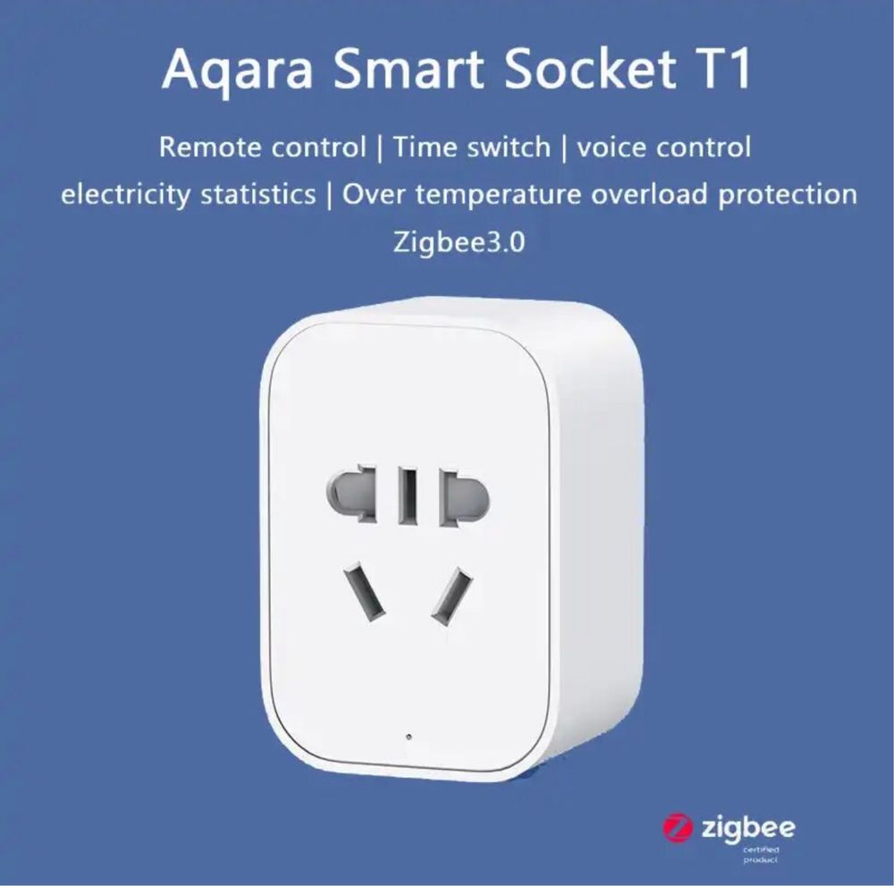 Умная розетка Aqara Zigbee 3.0 HomeKit ZNCZ15LM