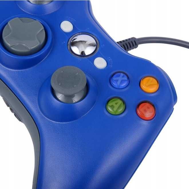 Pad PC XBOX 360 przewodowy kontroler USB Blue * Dobrej jakości joypad