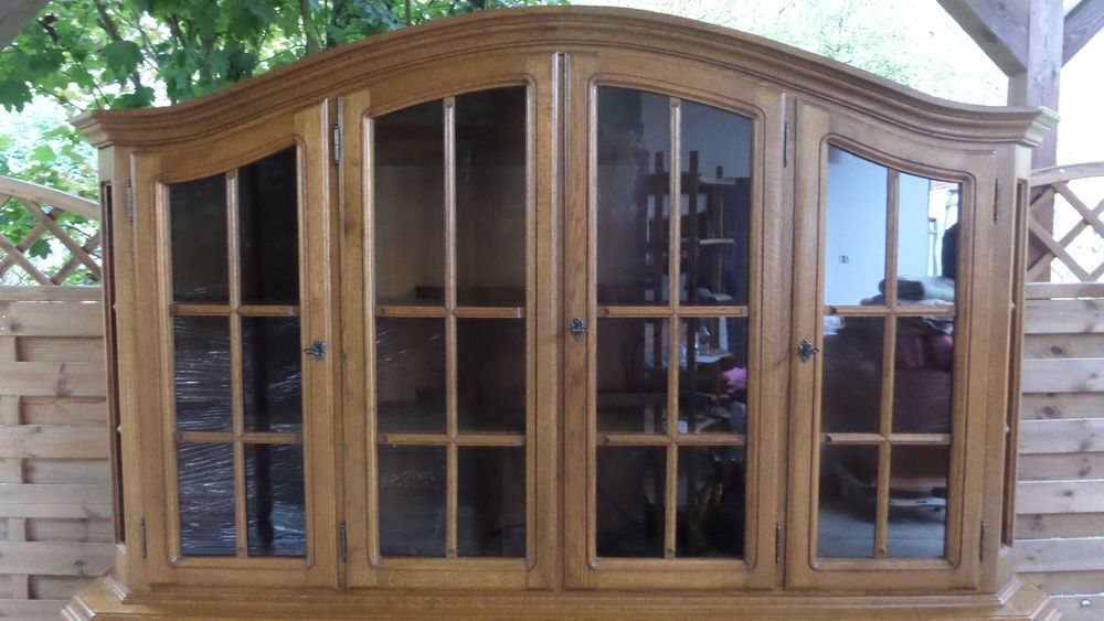 piękny duży dębowy dwuczęściowy kredens witryna stan bdb WYSYŁKA dowóz