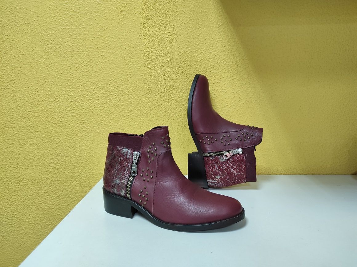 Botins pele Bordeaux  originais