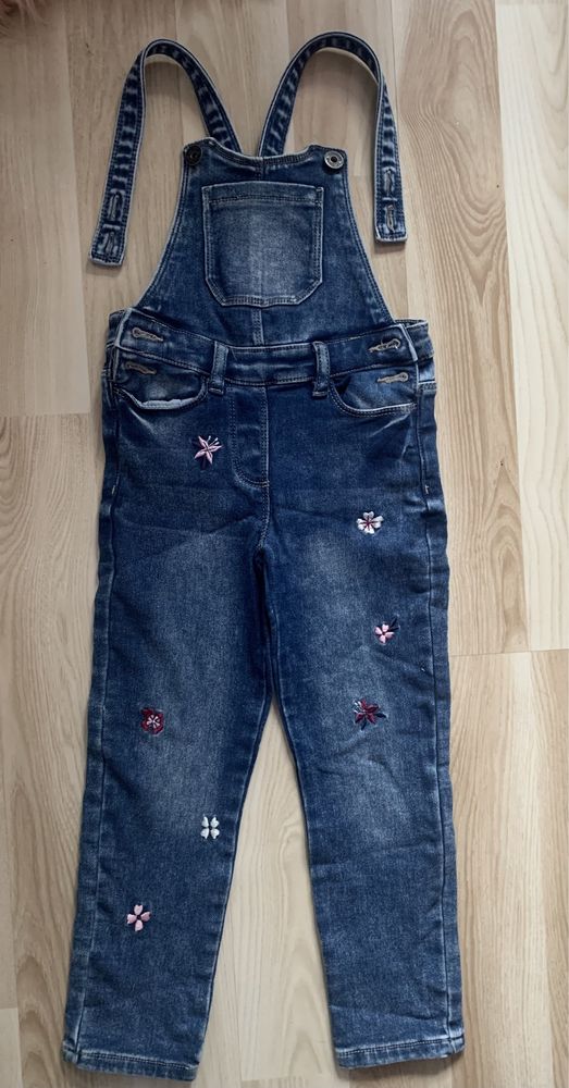 Ogrodniczki jeansowe dla dziewczynki rozmiar 116
