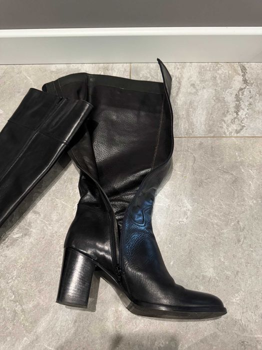 Чоботи жіночі шкіряні чорні Emanuele Gelmetti 40 розмір