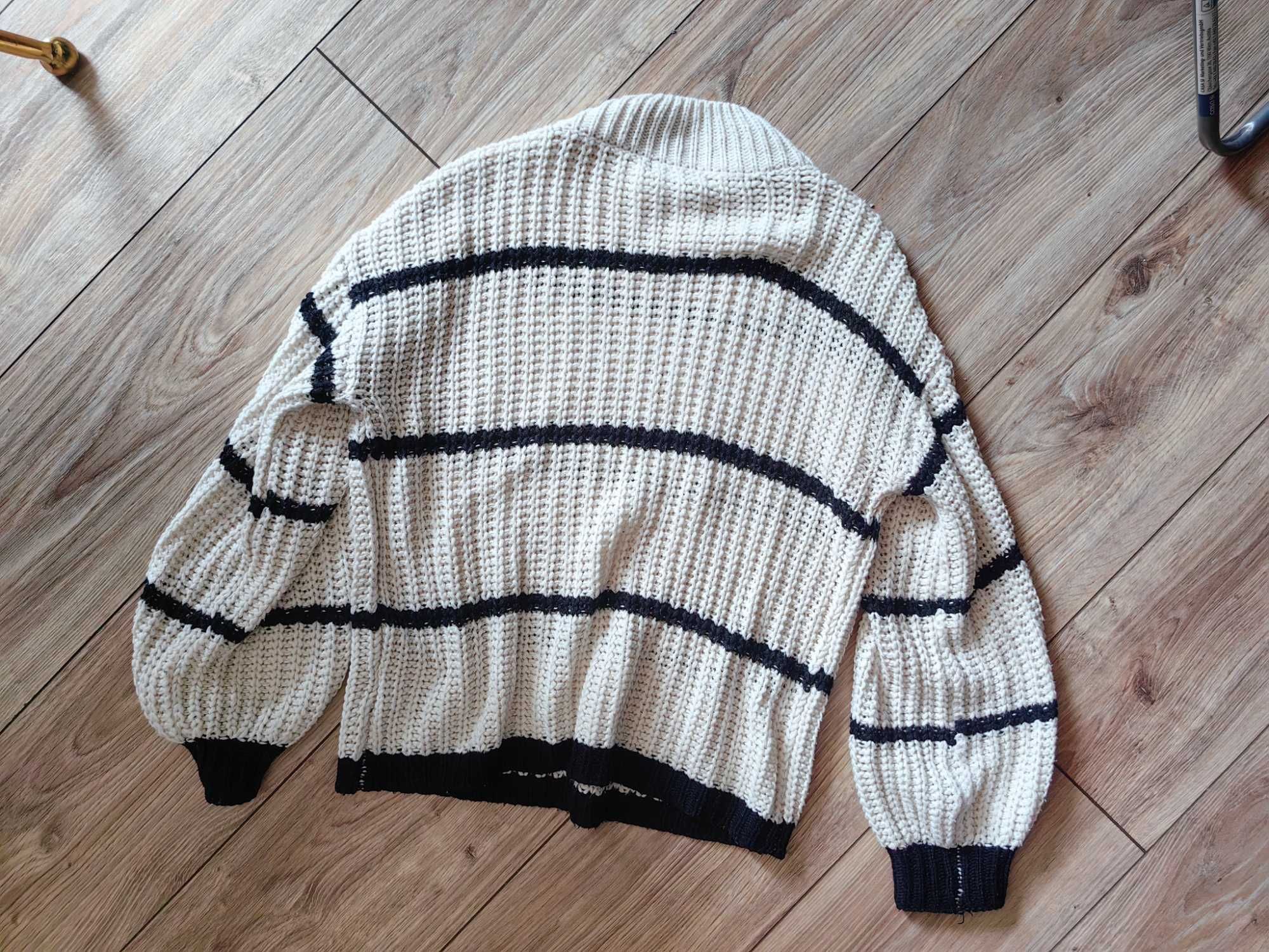 Sweterek Shein pasy vintage S ściągacz oldschool