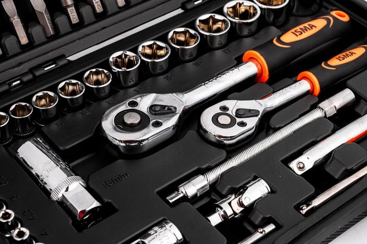 Zestaw Narzędziowy Klucze Płaskooczkowe Nasadowe Wkrętaki Bity 1/4" 3/