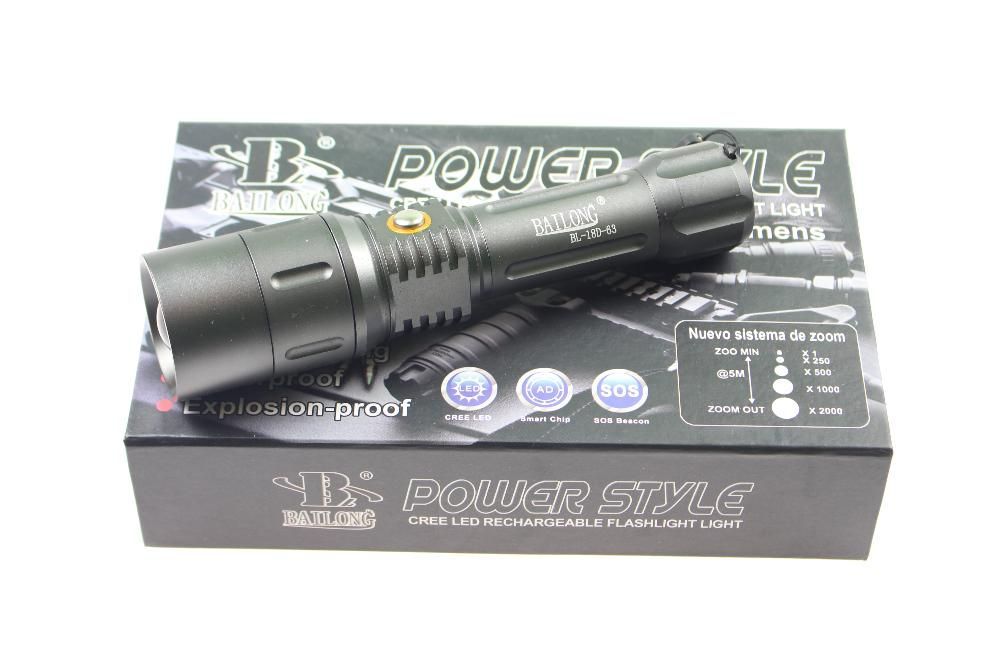 Latarka Myśliwska BAILONG bl-18D ZOOM Cree XM-L T6 ładowana