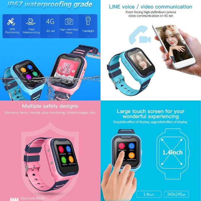 Дитячий смарт-годинник smart watch 4G, відеодзвінок Батарею під заміну