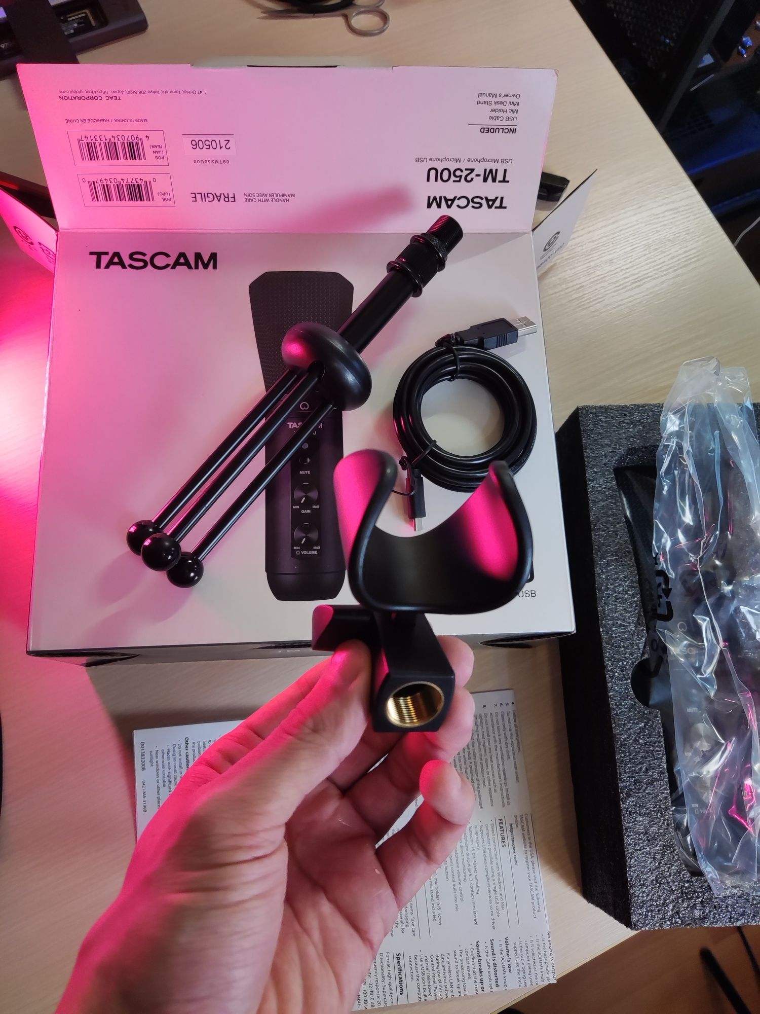 USB type-c мікрофон TASCAM TM-250U конденсаторний мікрофон для ПК