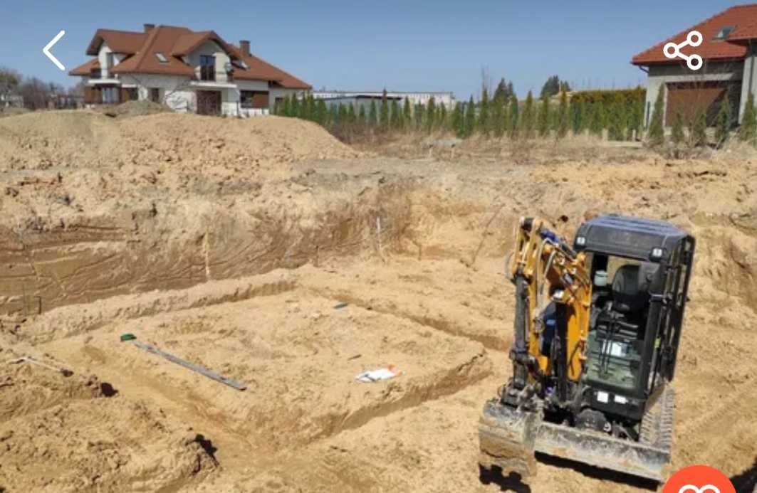 Usługi minikoparką. Kopanie oraz kucie młotem