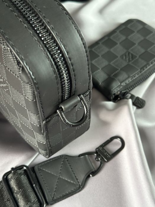 Чоловіча сумка Louis Vuitton мужская сумка барсетка 2в1 дуо клатч