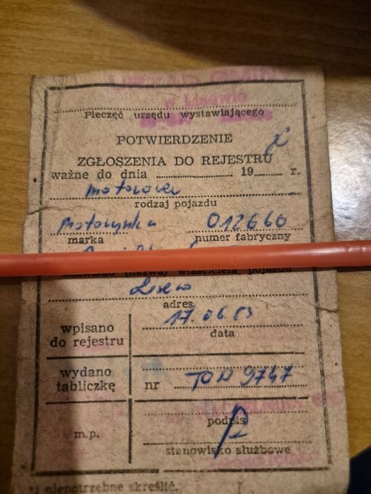 Kolekcjonerski dowód MZ250