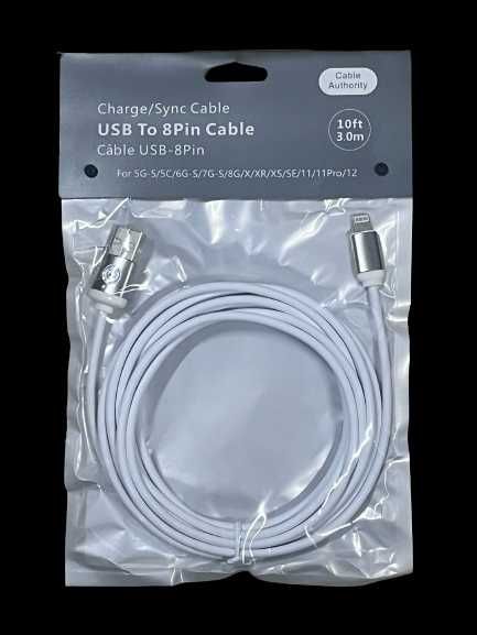 Kabel biały wtyk USB - wtyk Apple Lightning 3m