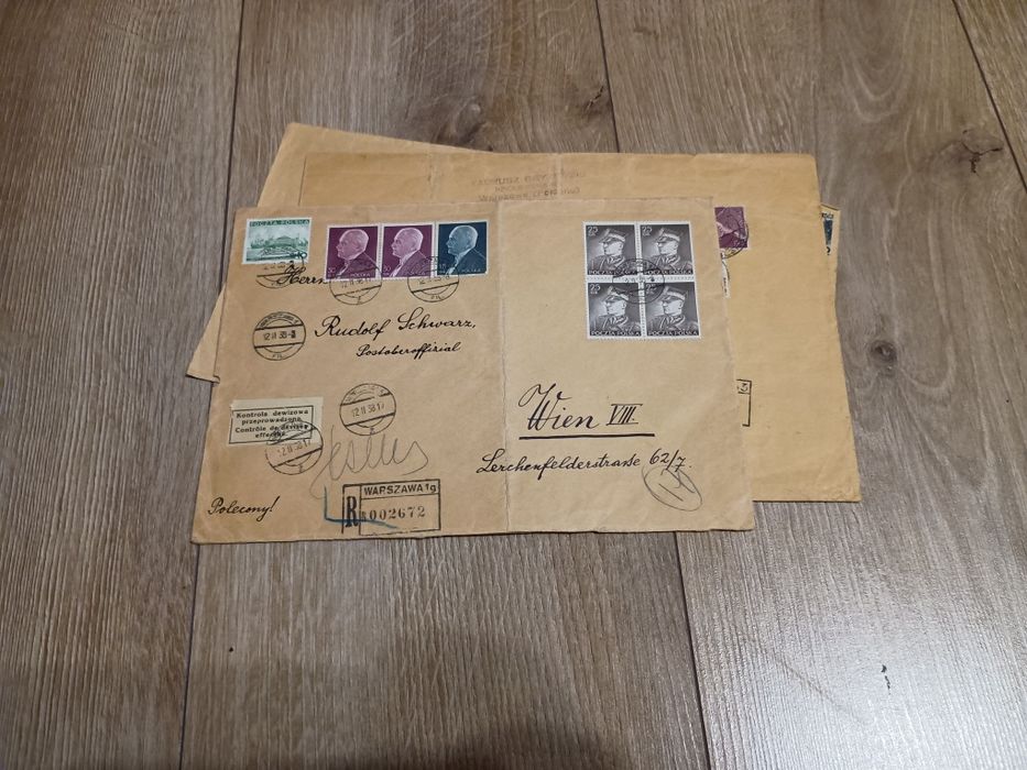 Sprzedam koperty że znaczkami z 1938 r.