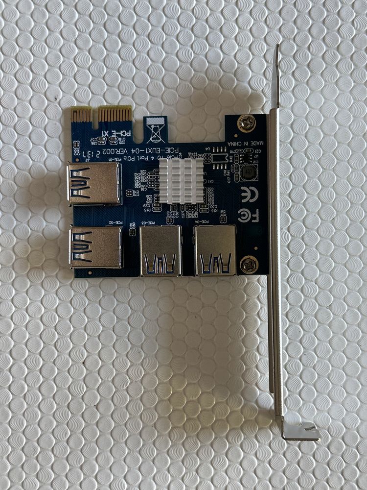 Placa de expansão / Adaptador HUB 1x PCI-Express para 4 portas USB 3.0