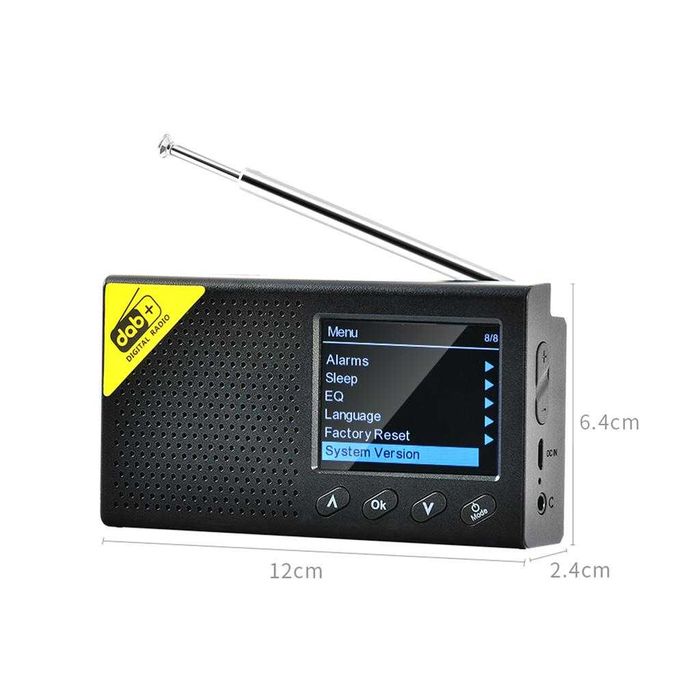 Cyfrowe radio Przenośne Bezprzewodowe DAB i FM Bluetooth Ekran