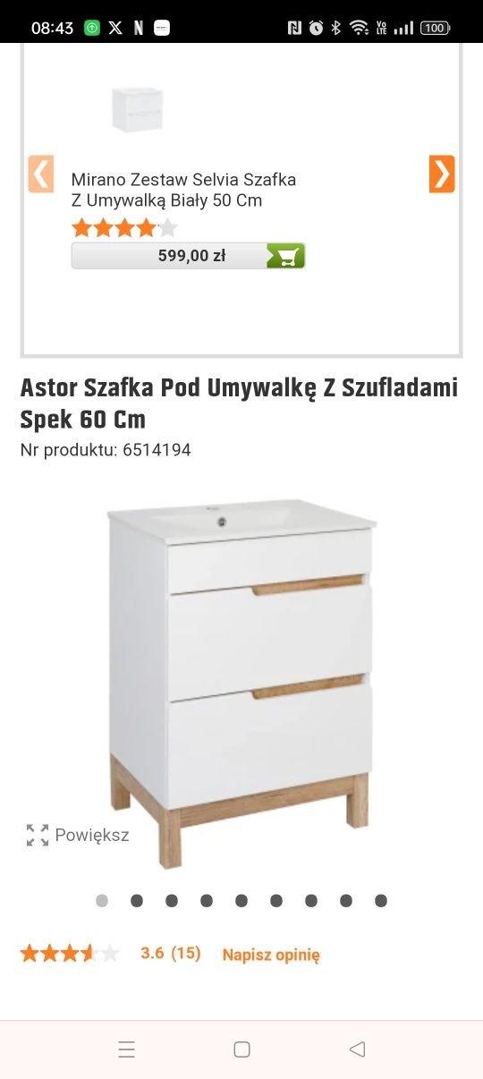 Szafka pod umywalkę