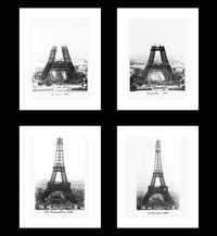 Plakaty Vintage Czarno-białe, Wieża Eiffela w Budowie