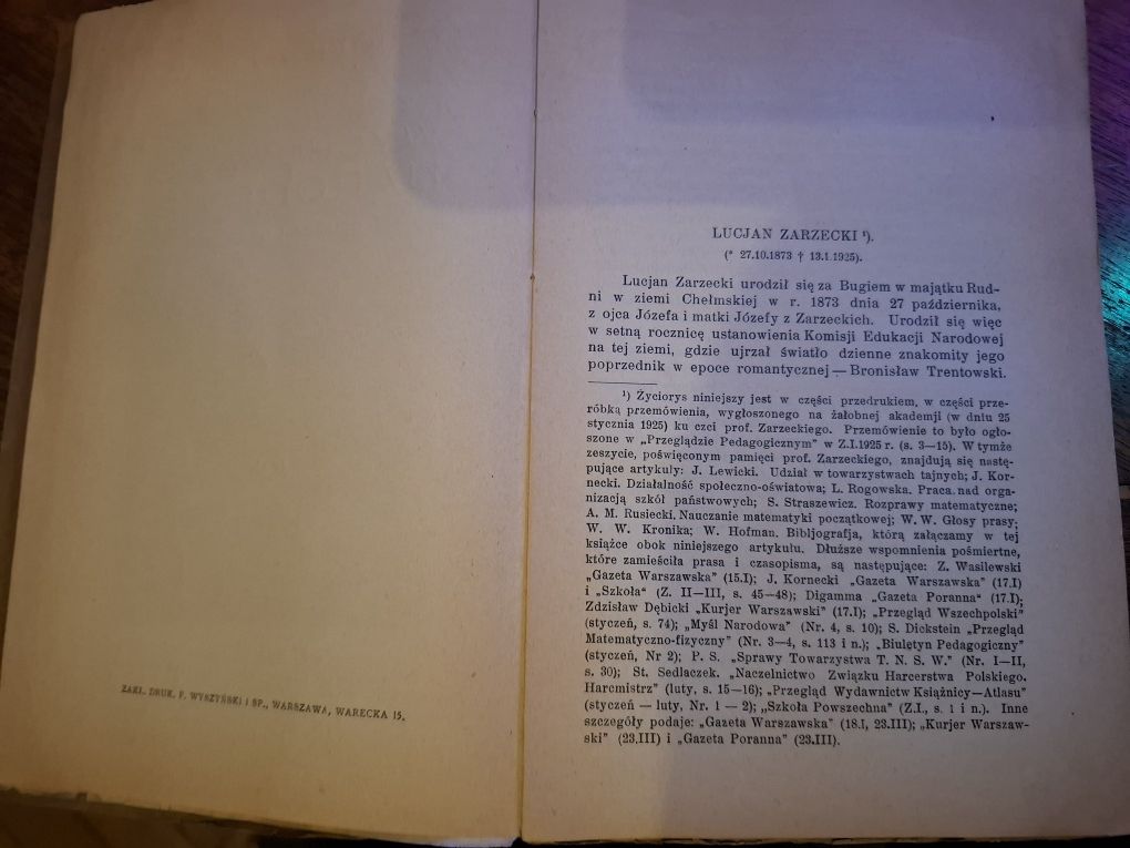 Lucjan Zarzecki - Wychowanie Narodowe. Studia i szkice 1926 Warszawa