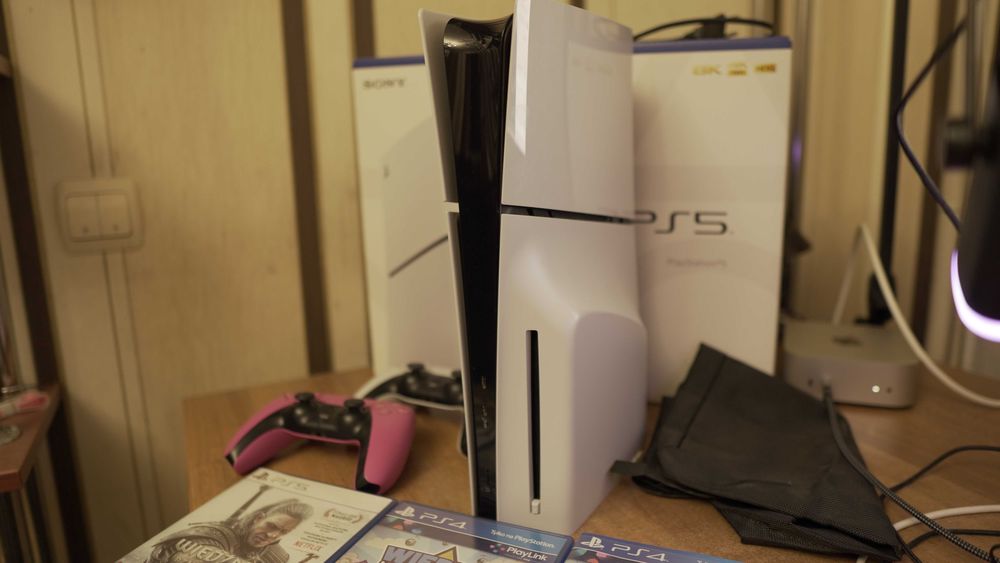 playstation 5 slim blu-ray +2геймпада +3ігри