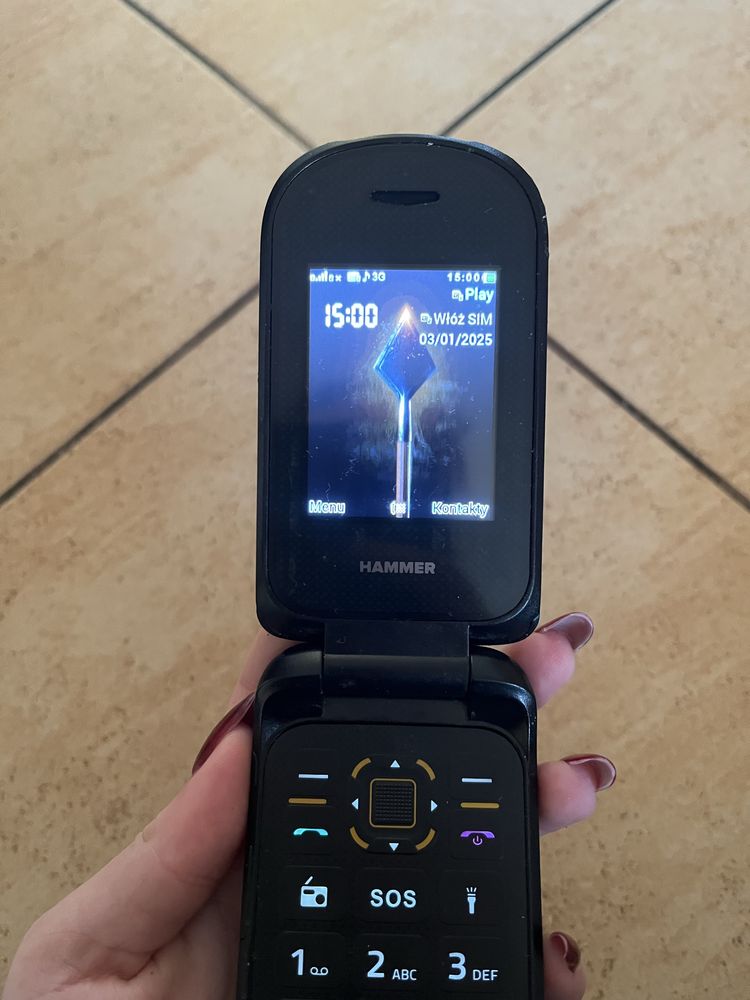 telefon hammer bow+ z klapką czarny wodoodporny