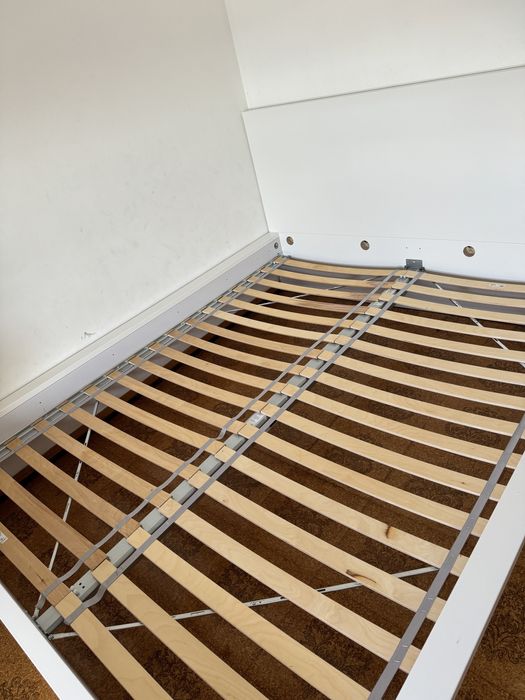 Estrutura de cama, branco, 140x200 cm