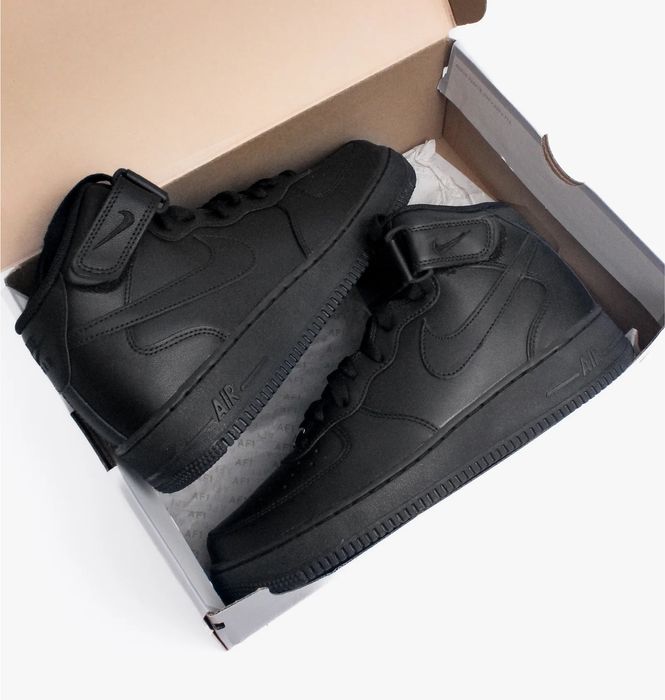 Кросівки Високі Nike Air Force 1 Low Black High (Чорні),найк,форси,чо