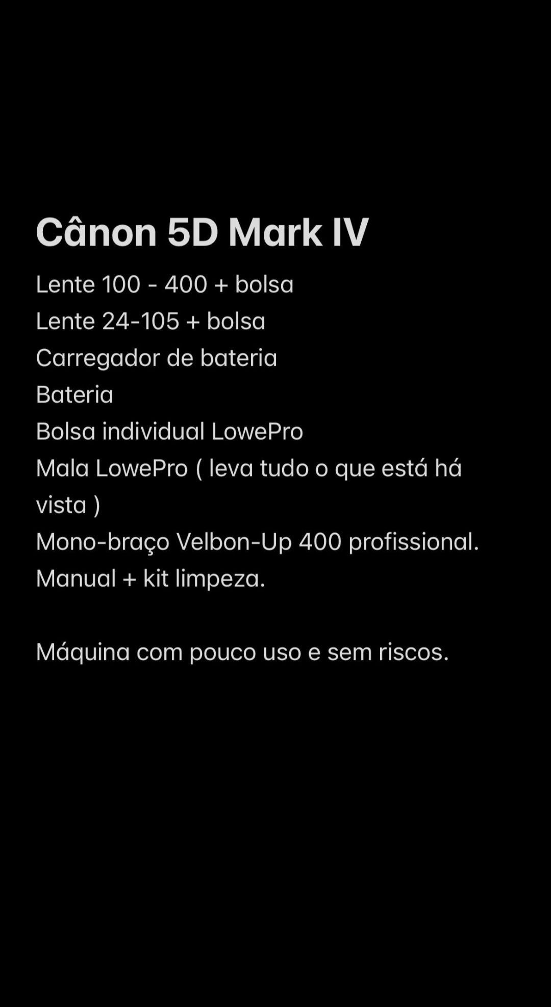 Maquina fotográfica canon 5d mark IV + extras