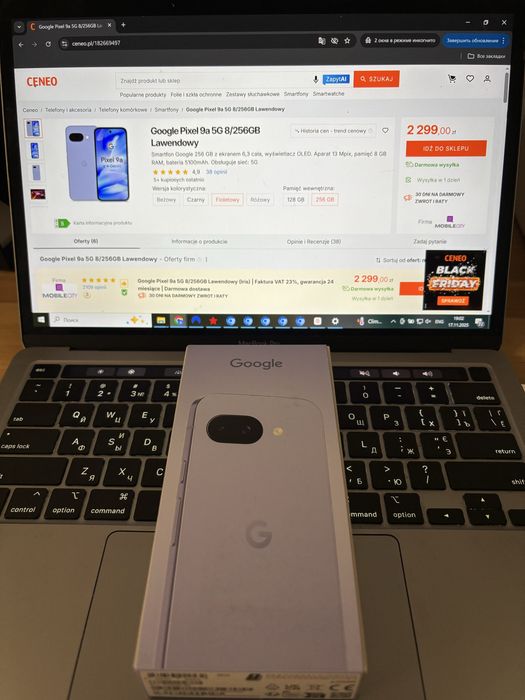 Google Pixel 9a 256 GB Iris (Lawendowy) - Nowe