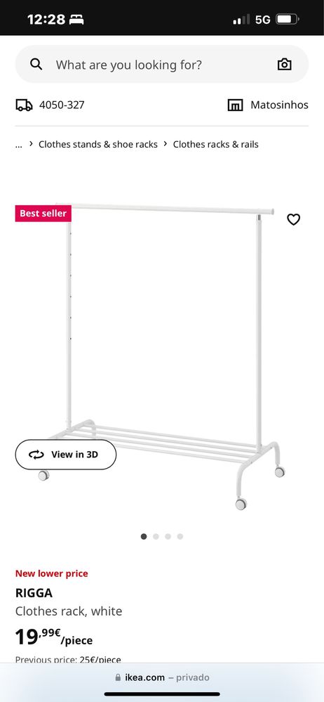 Rigga IKEA clothing rack