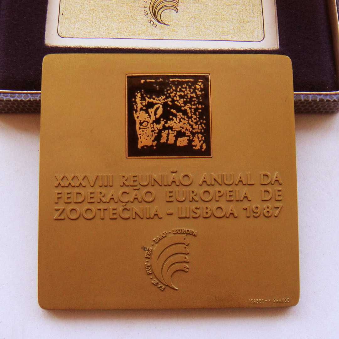 Medalha de Bronze e Esmalte Federação de Zootecnia em Estojo Original