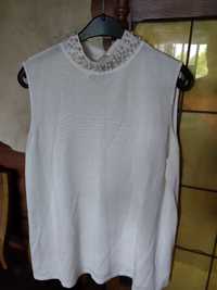Белая нарядная майка блузка большого размера