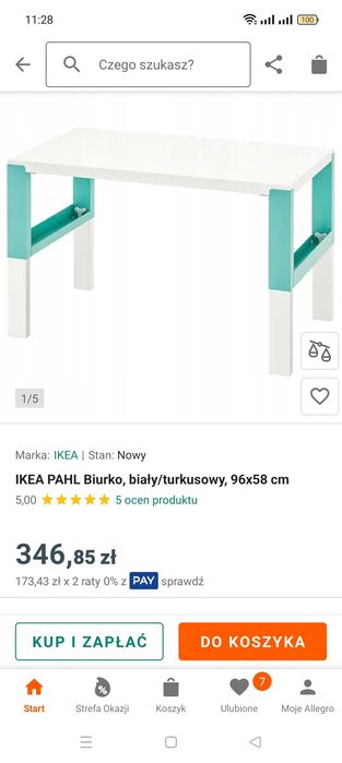 Biurko ikea dziecięce roz