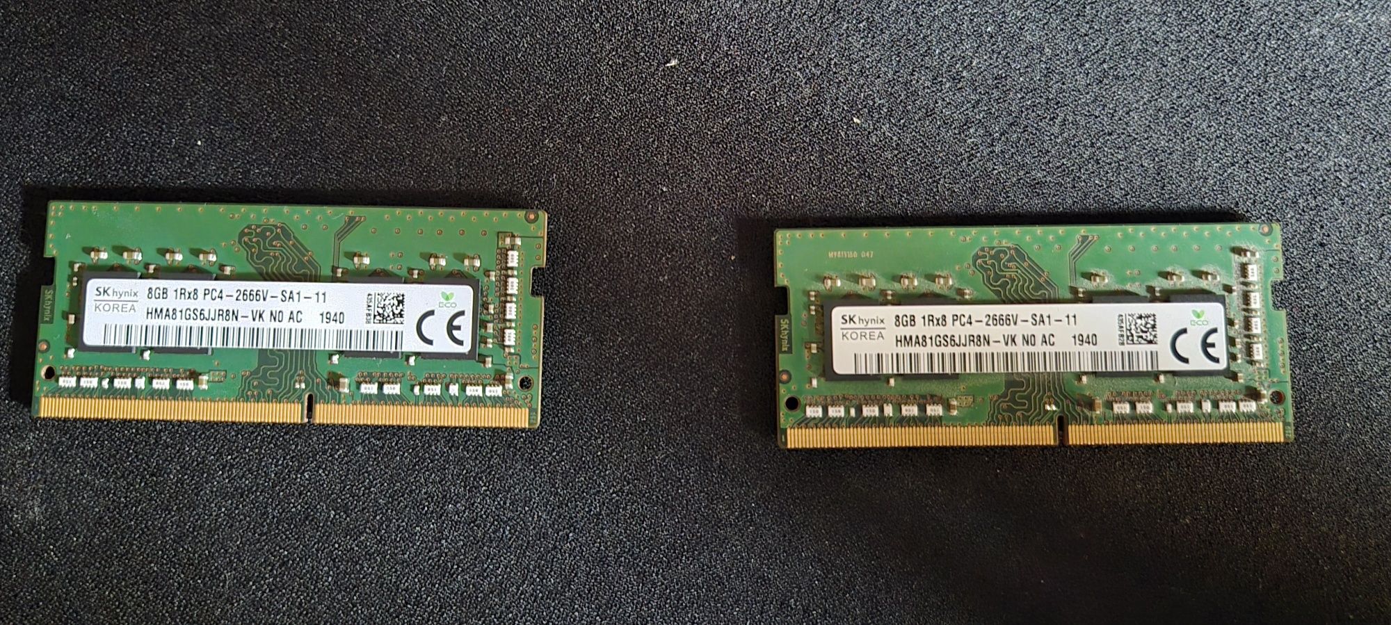 Dwie kostki pamięci SODIMM RAM GOODRAM 8GB 2666 MHz  (łacznie 16gb)
T