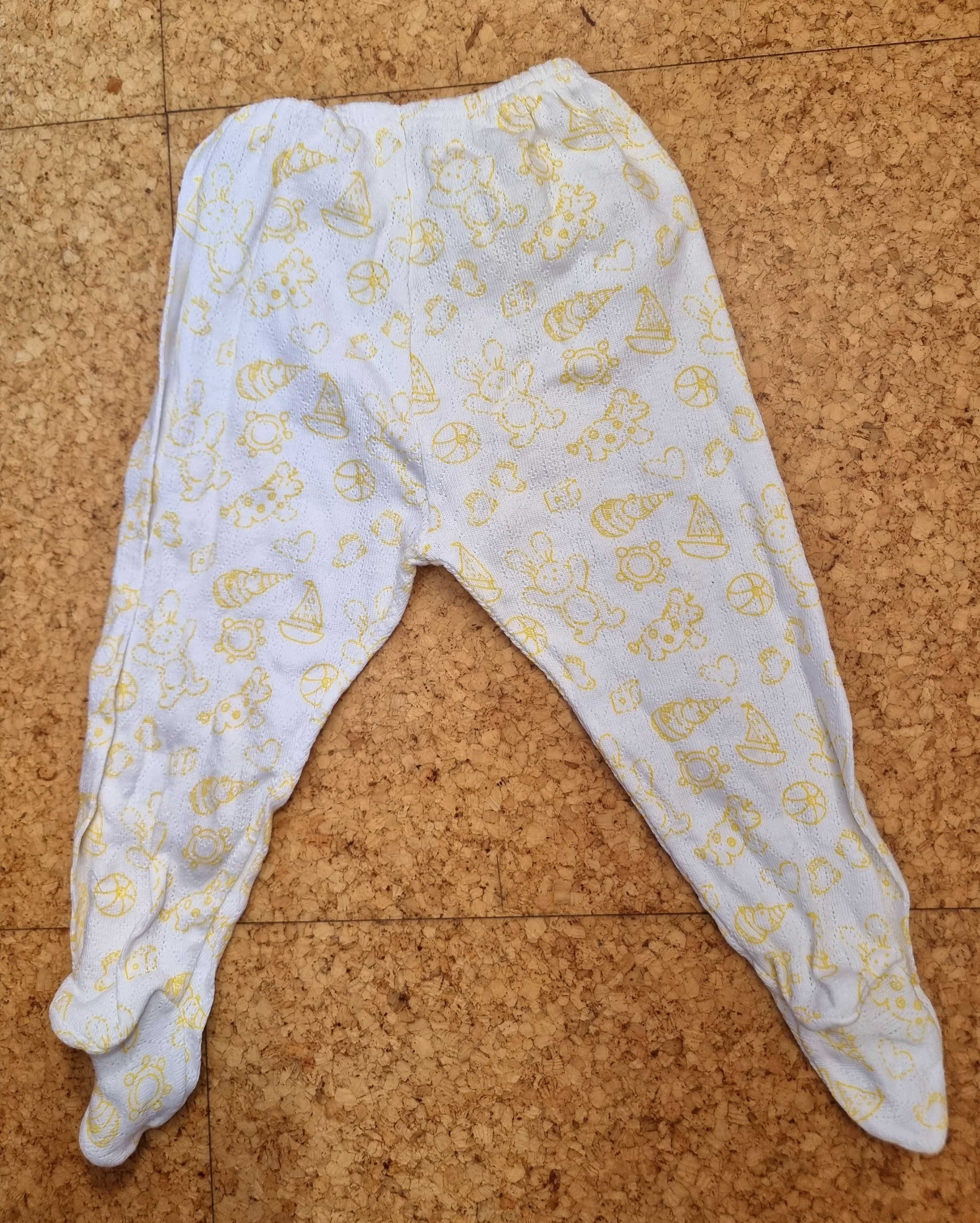 Conjunto camisola e calças com padrão branco e amarelo Bibi, 3 meses