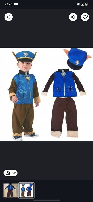 STRÓJ PSI PATROL Chase Policja Kostium-Rozmiar S- Wysyłka 24H z PL-NEW